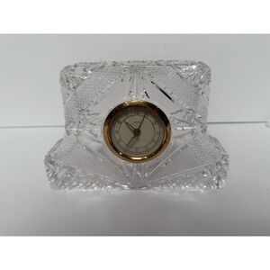 Vintage Kaiser Germany Lead Crystal Mantle Clock Pinwheel Cut Wind-Up